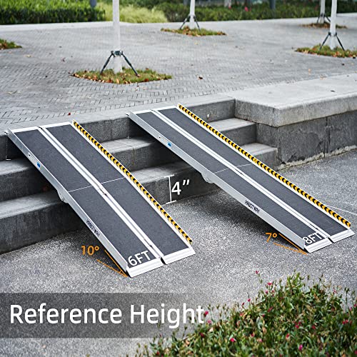 HABUTWAY 6ft Portable Wheelchair Ramp with Support Legs, 800Lbs Capacity S588178