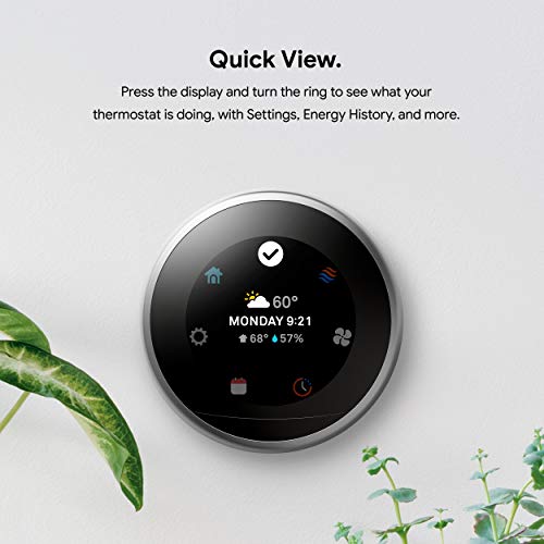 Google Nest Learning Thermostat 3rd Gen - Smart Programmable Thermostat - White L596082