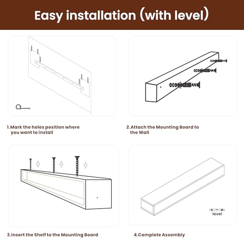 Floating Fireplace Mantel Shelf Wall-Mounted Oak 60" G17549