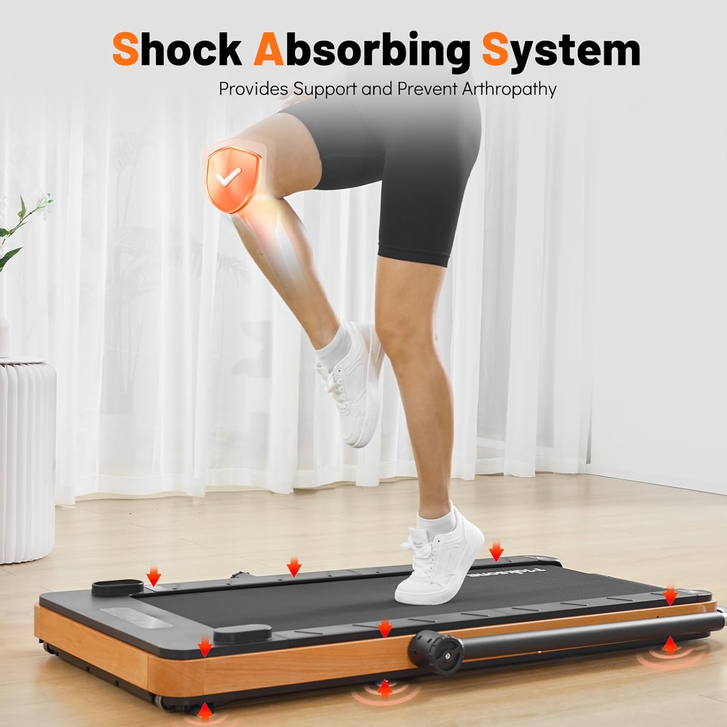 Maksone Folding Walking Pad, Under Desk Treadmill with Adjustable Handlebar V32689