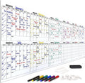 Extra Large 100"x36" White Board Calendar Dry Erase Calendar for Wall 12 Month Planner Big Dry Erase Wall Calendar 2024 Monthly Large Wall Calendar Includes 6 Markers Eraser Push Pins & Mounting Tape