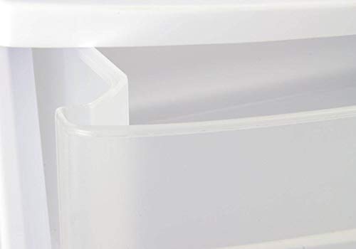 Sterilite Wide 3 Drawer Storage Cart, Plastic Rolling Cart with Wheels, White with Clear Drawers A596