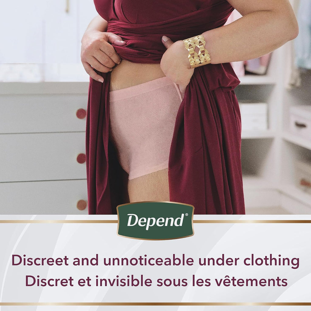Depend Silhouette Maximum Absorbency Disposable Postpartum Underwear for Women, Pink, Medium O457