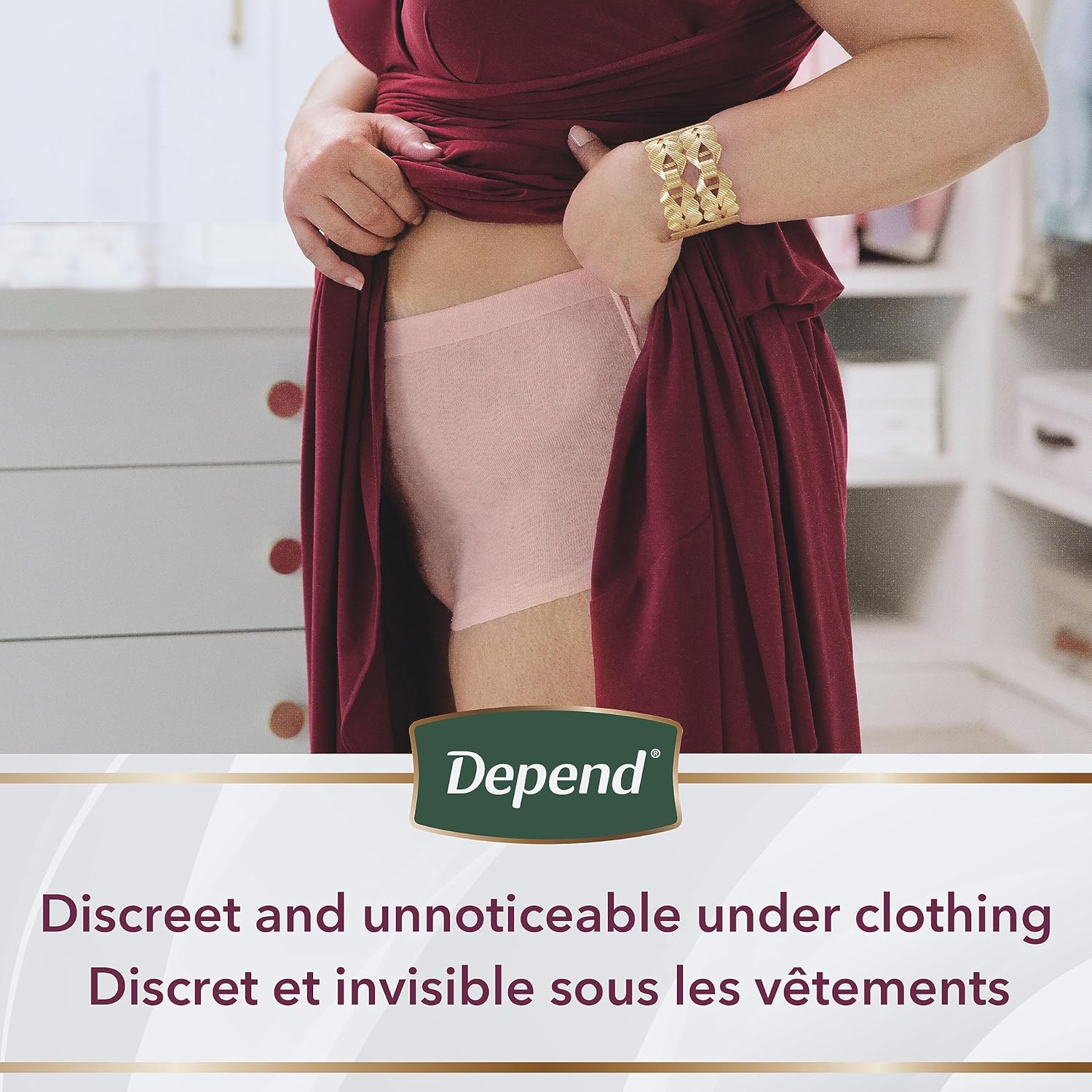 Depend Silhouette Maximum Absorbency Disposable Postpartum Underwear for Women, Pink, Medium O457