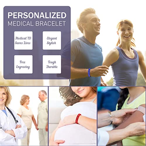 Custom Silicone Medical ID Bracelet Waterproof for Men Women K658