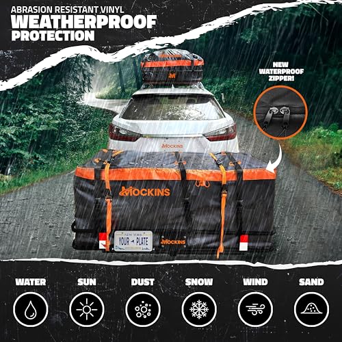 Mockins 60"x20"x6" Folding Trailer Hitch Cargo Carrier with Waterproof Bag R842