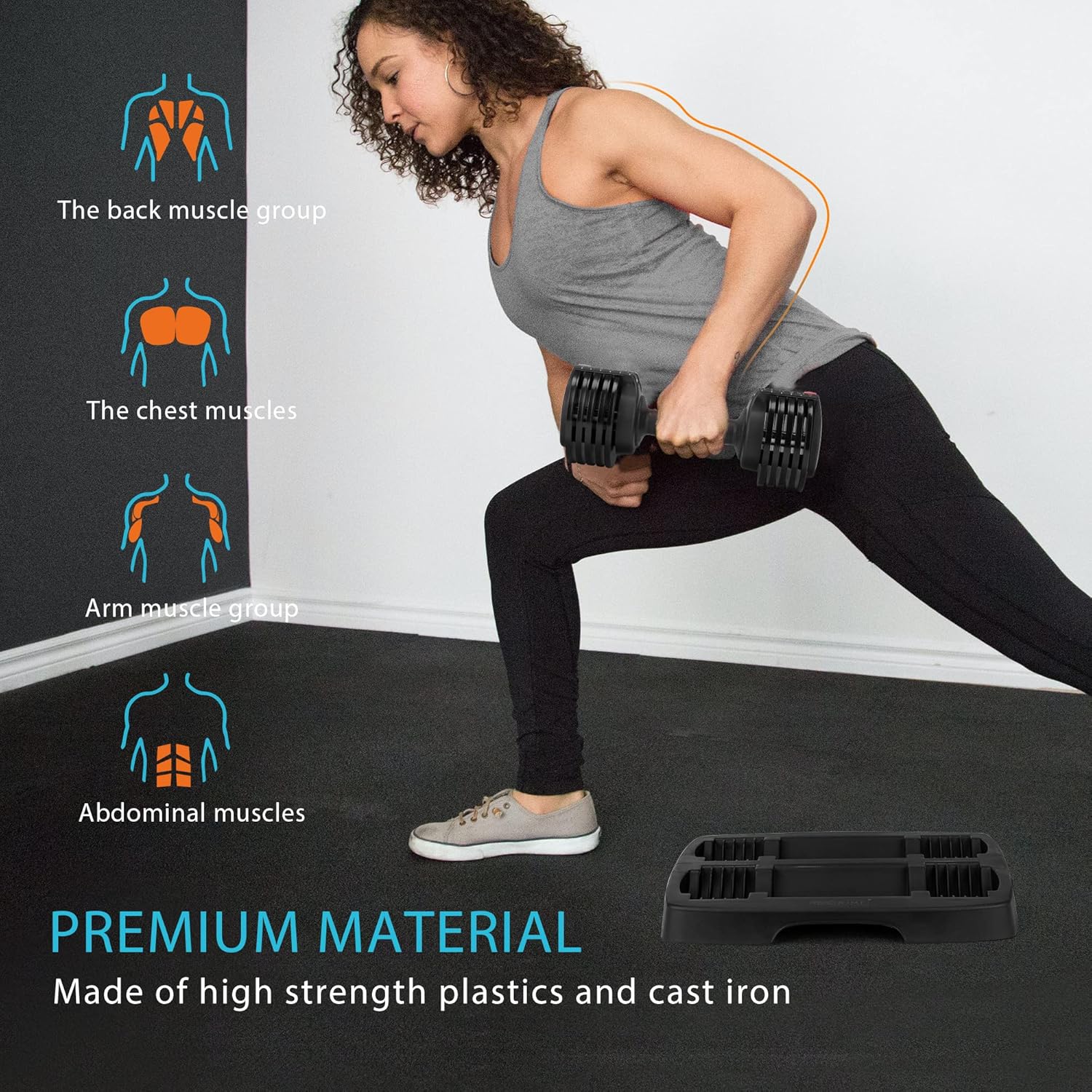 VIVOHOME Adjustable Dumbbells Set of 2 with Anti-Slip Handle J785438