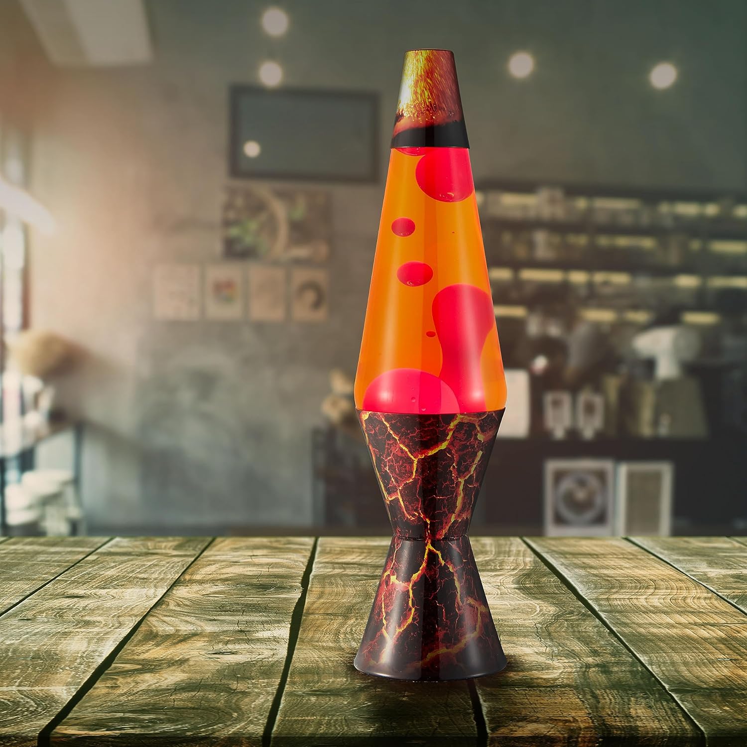 Lava® Lamp 14.5" Volcanic Crags Motion Light, Red Wax & Orange Liquid H99822