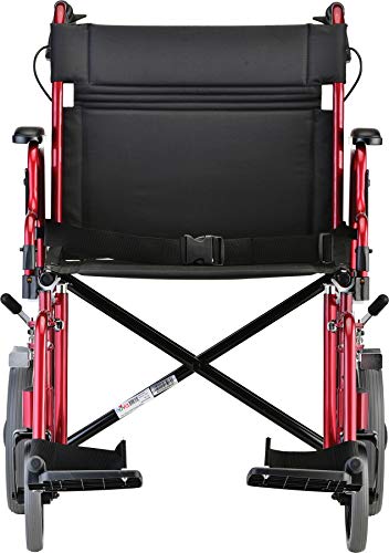 NOVA Heavy Duty Bariatric Transport Chair 400 lb Capacity, Red O766015