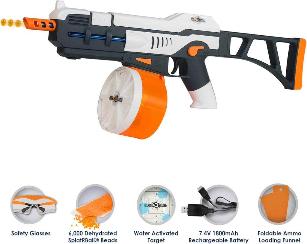SplatRball SRB1200 Full Auto Electric Gel Ball Blaster Kit with 20K Orange Ammo J5953