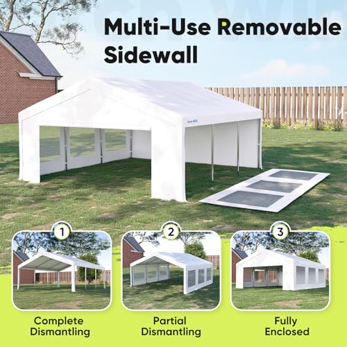 Quictent 20x20 Party Tent Heavy Duty Outdoor Canopy with Storage Bags M75972