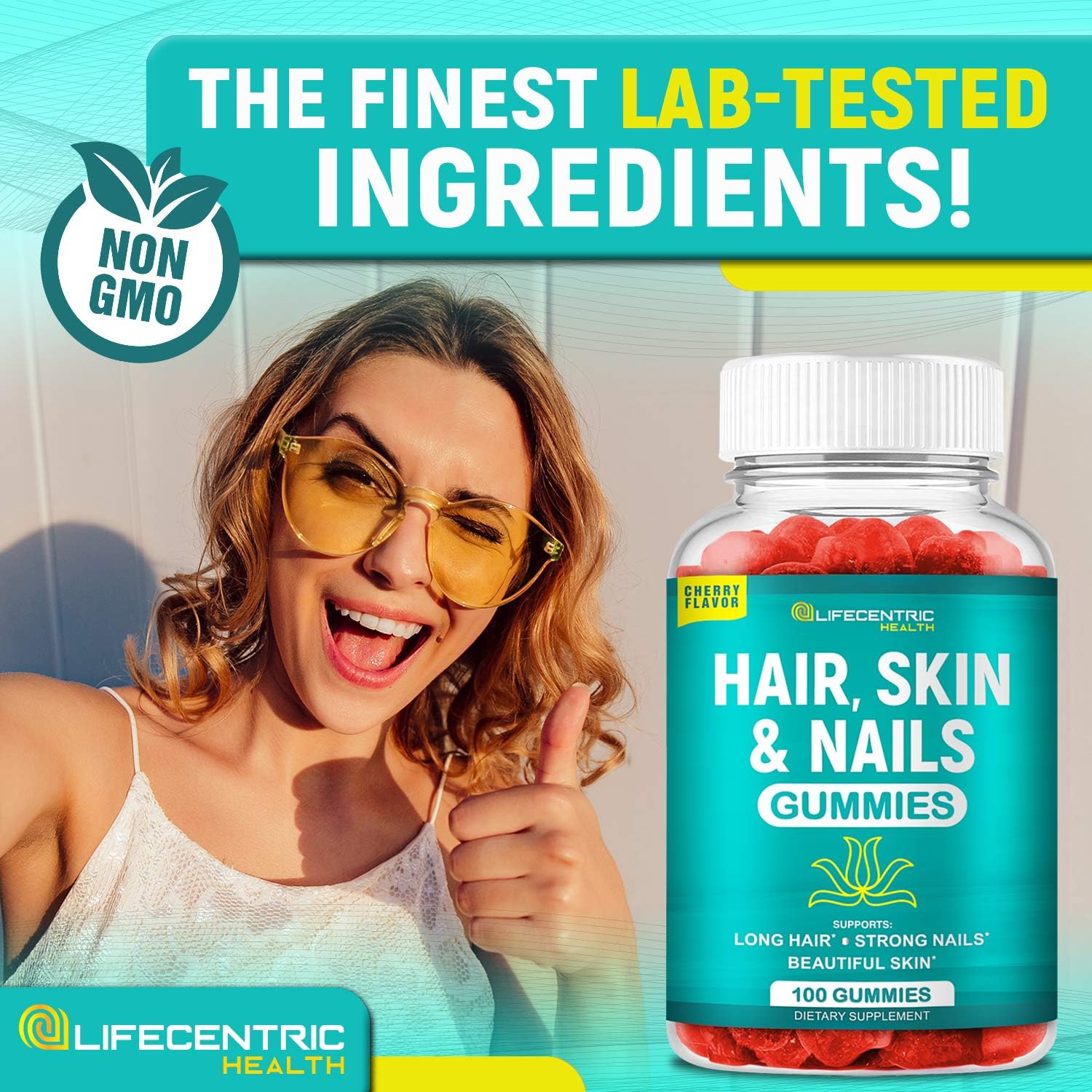 Hair Skin and Nails Gummies with High Potency Biotin 5000mcg for Women Men and Kids X55618