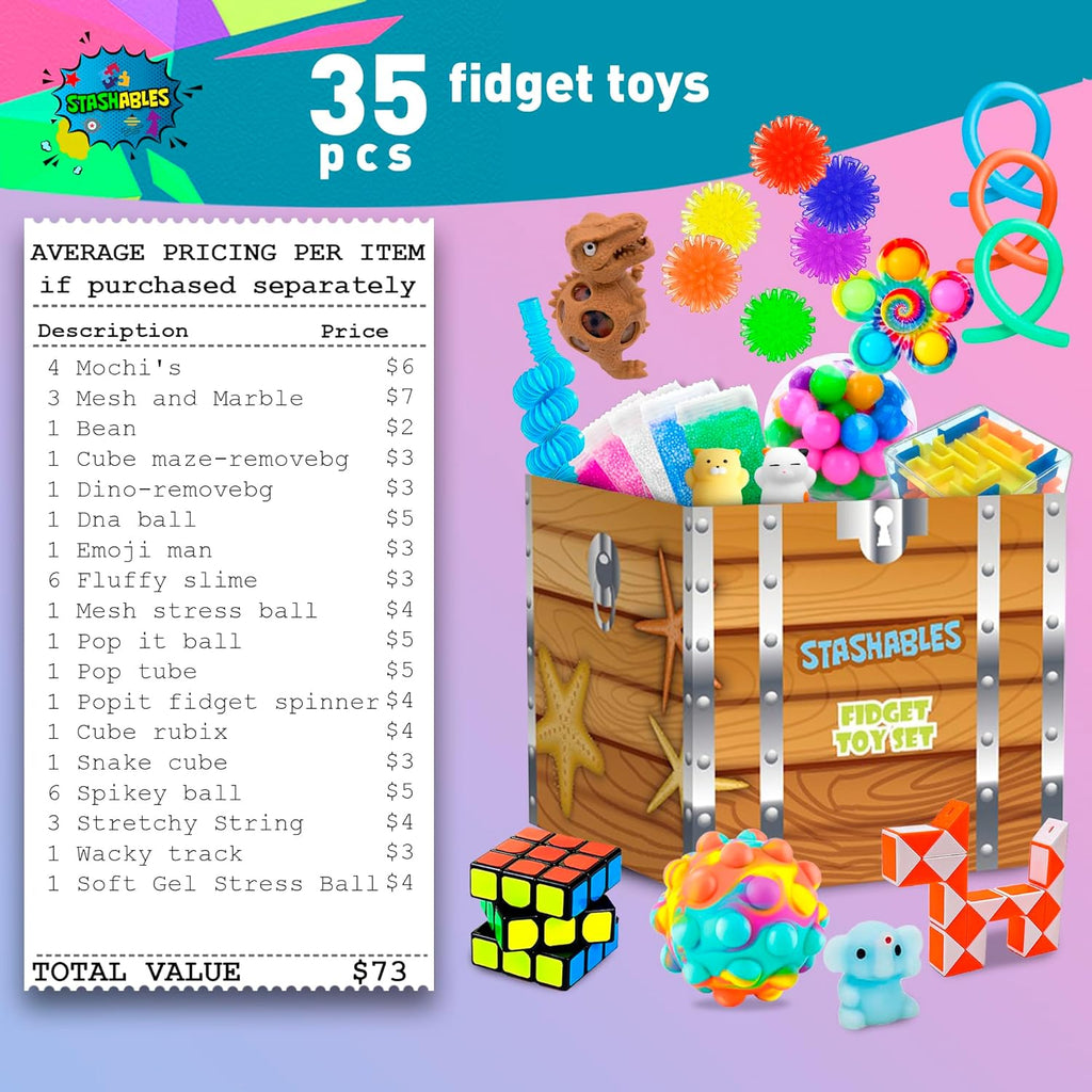 Sensory Fidget Toys Pack - 35pcs Stress Relief Anti Anxiety Toys for Kids L742