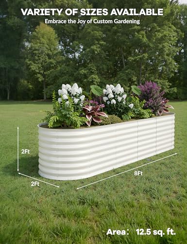 4x2x2Ft Oval Galvanized Steel Raised Garden Bed - Outdoor Metal Planter Box for Vegetables, Flowers, Herbs L43315