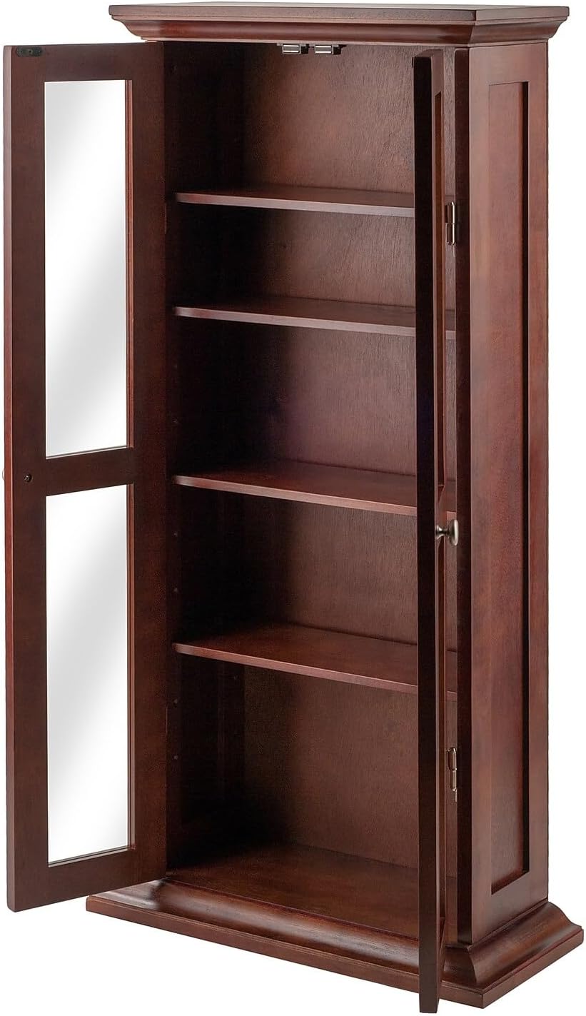 Winsome Wood DVD/CD Cabinet - Antique Walnut Finish O41128
