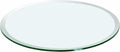 24" Round Transparent Tempered Glass Table Top 3/8" Thick Beveled Polished Edge Multipurpose for Home Office Glass Countertop