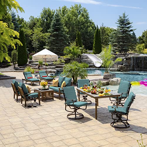 ARDEN Outdoor Dining Chair Cushion 20 x 20 in Weather-Proof Fade Resistant Sapphire Blue J523