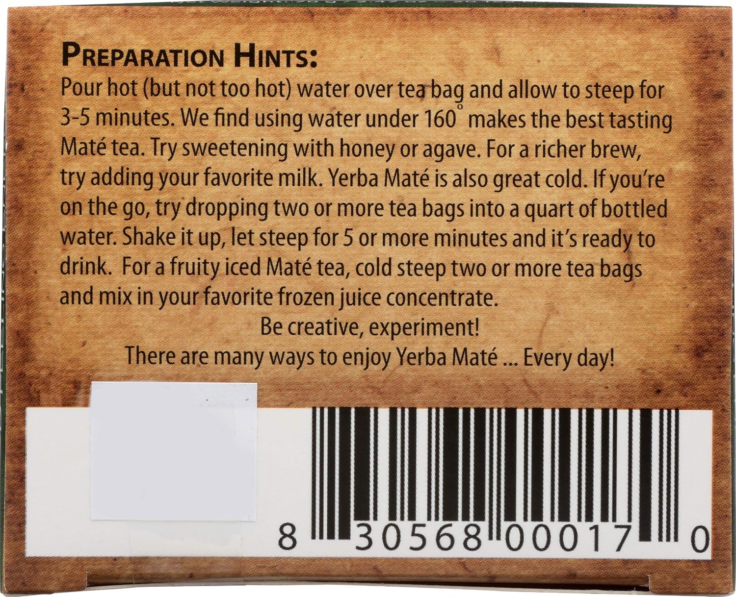 Organic Yerba Mate Dark Roast Tea Bags - The Mate Factor, 20 Count K886
