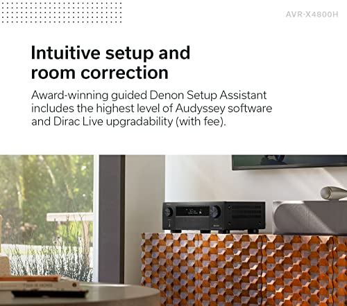 Denon AVR-X4800H 9.4 Channel 8K Home Theater Receiver (Renewed) F754