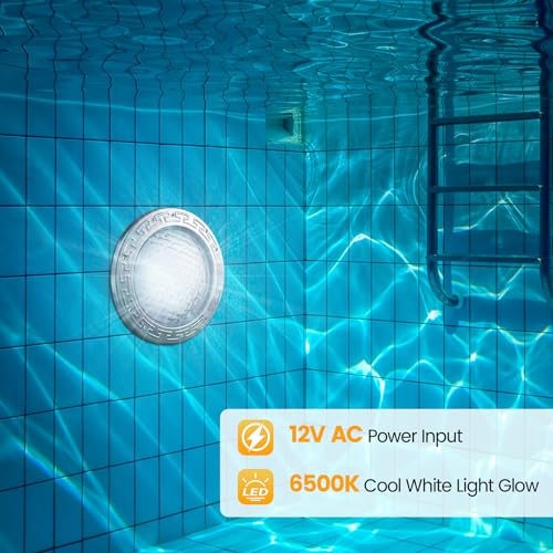 SURAIELEC LED Pool Light for Inground Pool, 12V AC 10 inch Underwater Replacement, 30W 6500K, 100FT Cord P348928