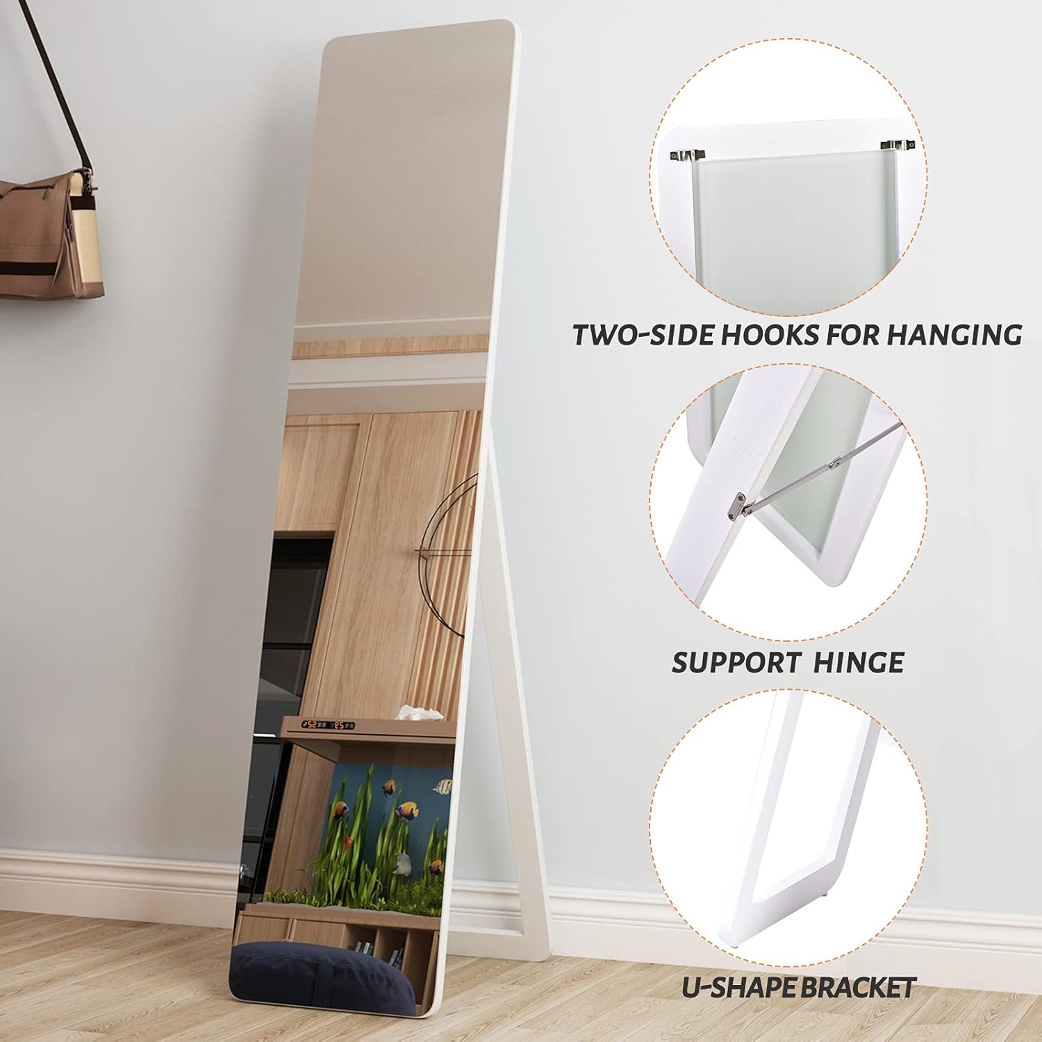 soges Full Length Mirror 63 inch Free Standing Bedroom Mirror L776