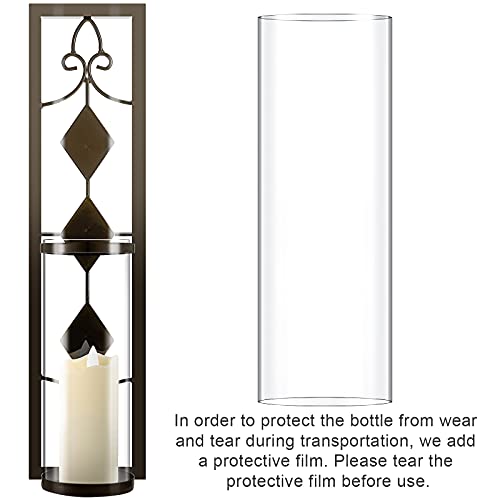 2 Set Antique-Style Metal Wall Sconces with Battery Operated Candles M398943