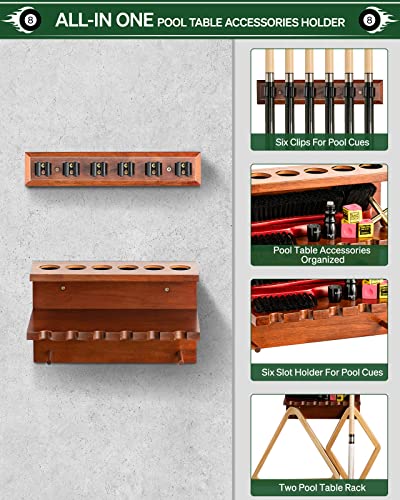 Wall Mount Pool Cue Rack Holder for 6 Sticks C931760