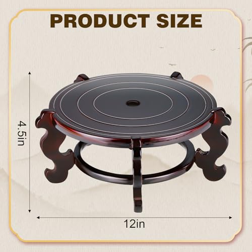 Yoiemivy 8 Inch Wooden Plant Stand Indoor Oriental Style N675