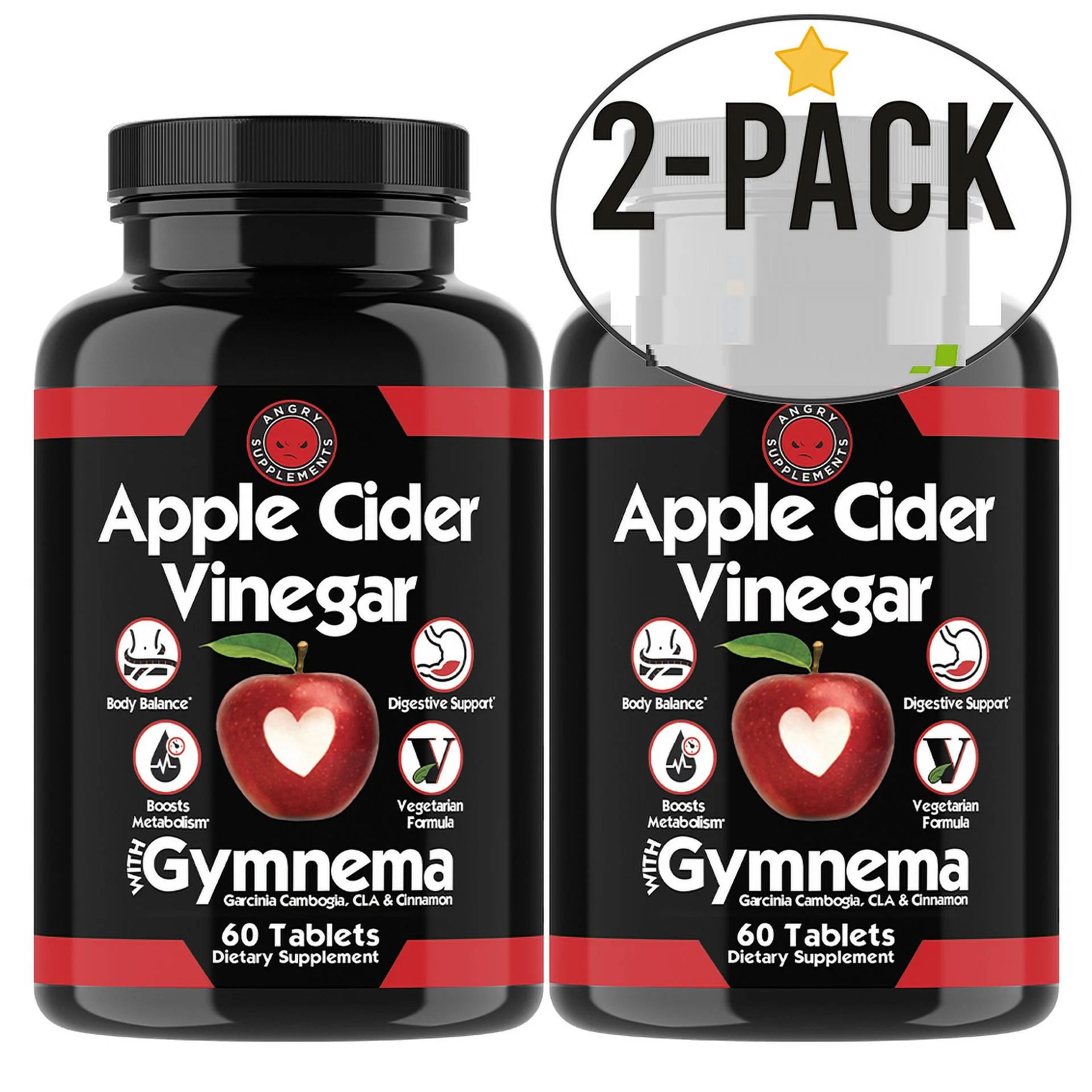 Apple Cider Vinegar Weight Loss Garcinia Cambogia Fat Burner -60 Tablet ( 2 pack)