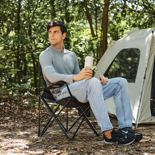 Portable Folding Camping Chair with Cup Holder and Side Bag, Blue F231