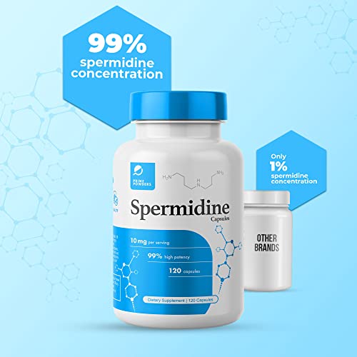 Spermidine Capsules Gluten Free 99% Concentration for Anti-Aging DNA Telomere Support I3386