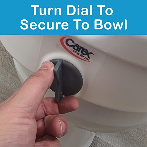 Carex E-Z Lock Raised Toilet Seat with Handles, 5" Riser F88423
