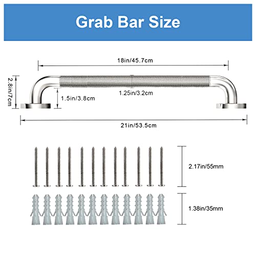 Handicap Grab Bars 24 Inch for Seniors, 304 Stainless Steel, Matte Black, 2 Pack P265