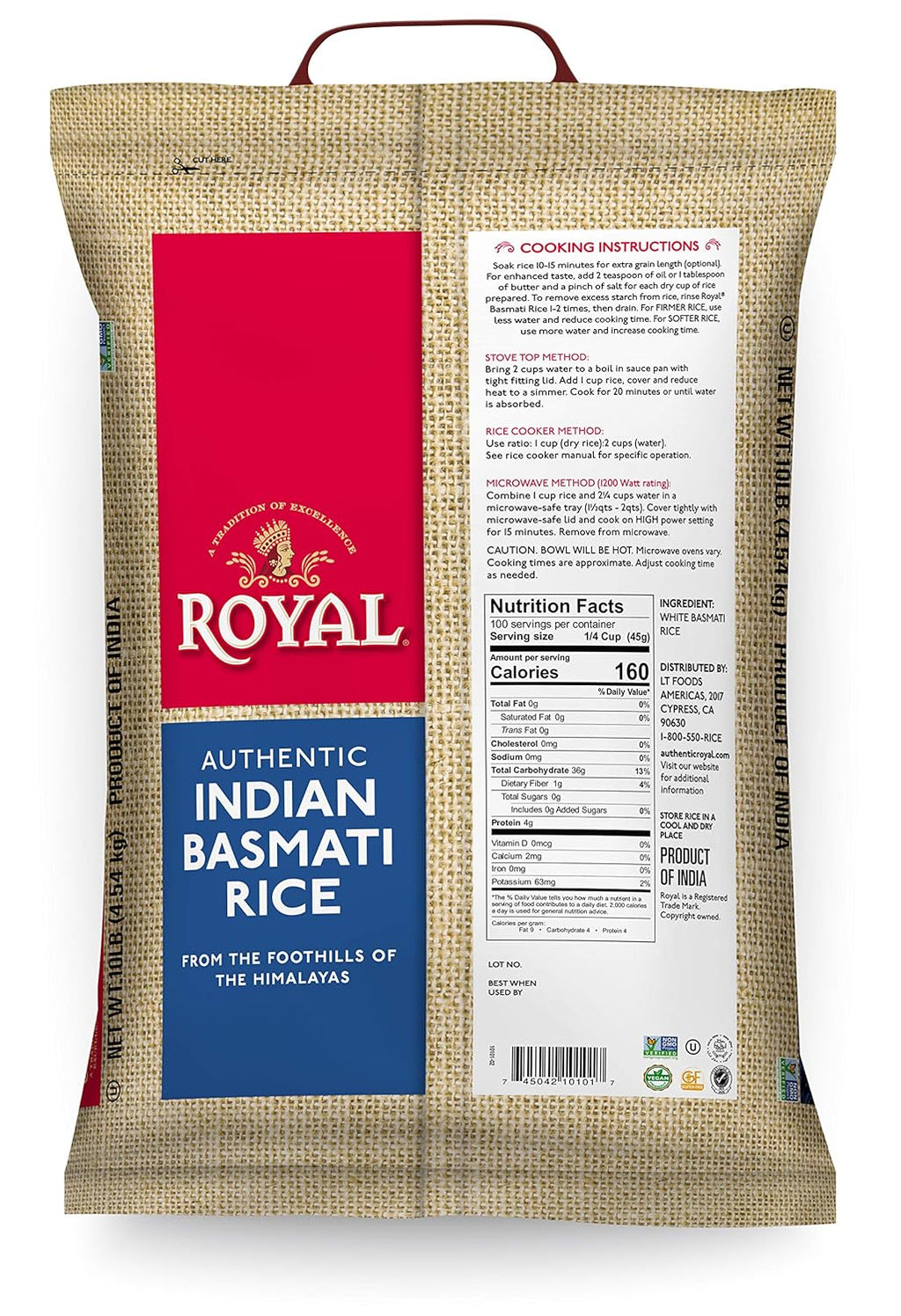 Royal White Basmati Rice 10lb B982
