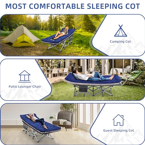 Folding Camping Cot for Adults Portable Outdoor Bed with Pillow and Carry Bag W6060