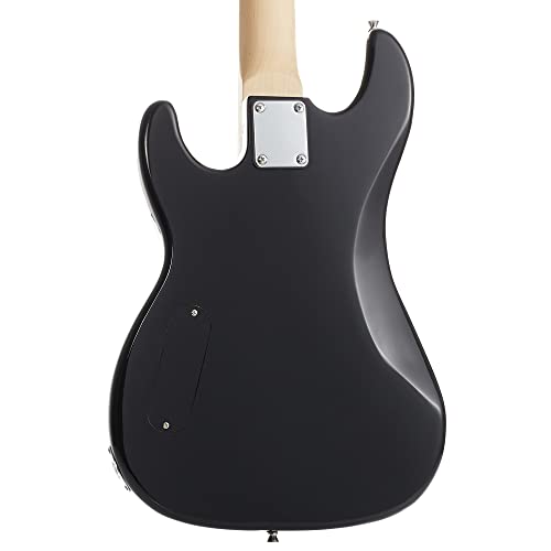Full Size Electric Bass Guitar with 15-Watt Amp, Blue - 4 String Right Handed Beginner Kit A4069