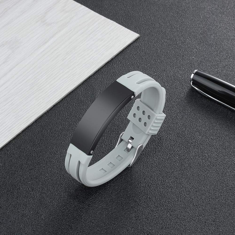 Personalized Silicone Medical Alert Bracelet for Men Women U6165