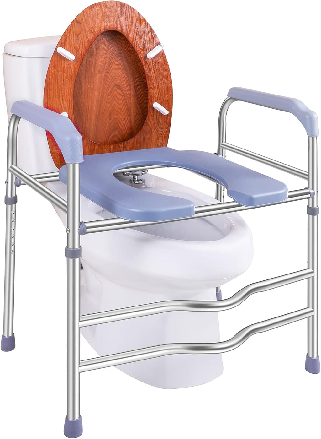 Raised Toilet Seat with Handles 400lbs, Toilet Seat Riser for Seniors with Adjustable Height, Raised Toilet Seat for Elderly, Pregnant and Handicap, Fit Any Toilet