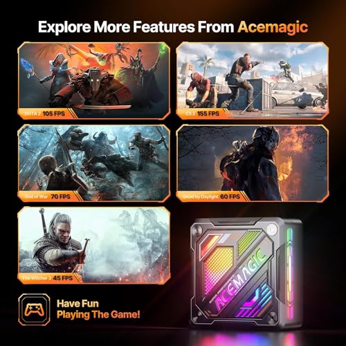ACEMAGIC AM18 Mini Gaming PC, AMD R7 7840HS, 32GB DDR5 RAM, 512GB SSD N251