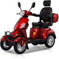 Electric Mobility Scooter for Adults & Seniors, Heavy Duty 4 Wheel Mobility Scooters 500lbs Capacity 800W All Terrain Powered Mobility Scooter for Travel, 3-Speed Elderly Handicap Scooter-Red