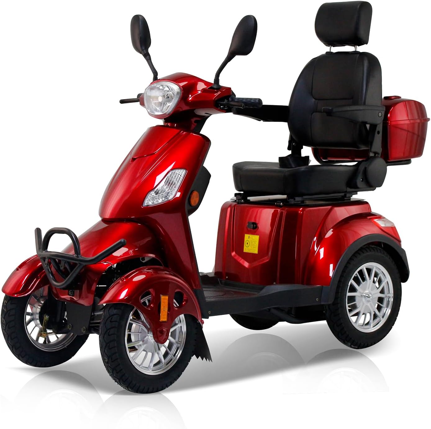 Electric Mobility Scooter for Adults & Seniors, Heavy Duty 4 Wheel Mobility Scooters 500lbs Capacity 800W All Terrain Powered Mobility Scooter for Travel, 3-Speed Elderly Handicap Scooter-Red