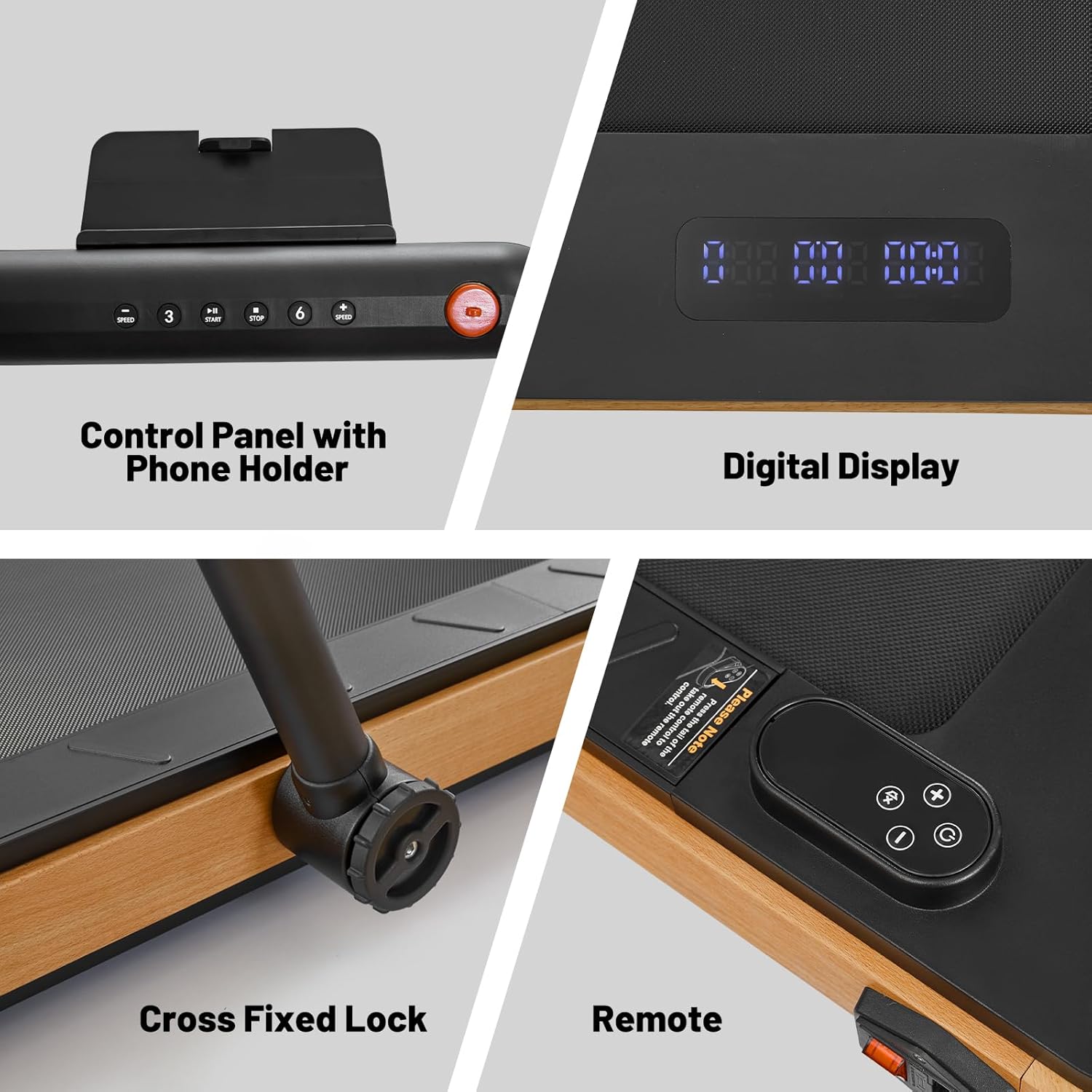 Maksone Folding Walking Pad, Under Desk Treadmill with Adjustable Handlebar V32689