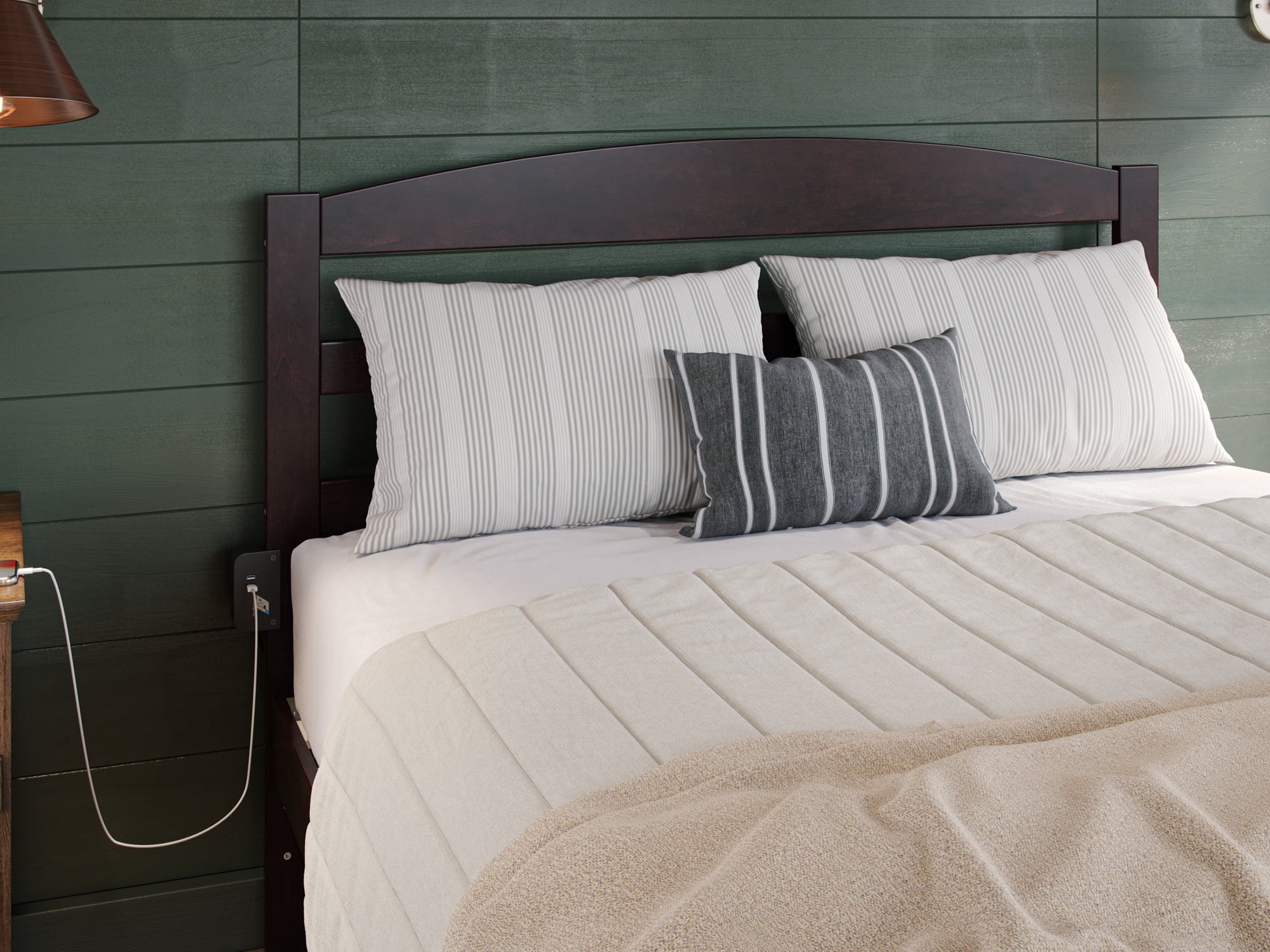 AFI Warren 14" Queen Wood Platform Bed Frame with Trundle, Espresso L43942
