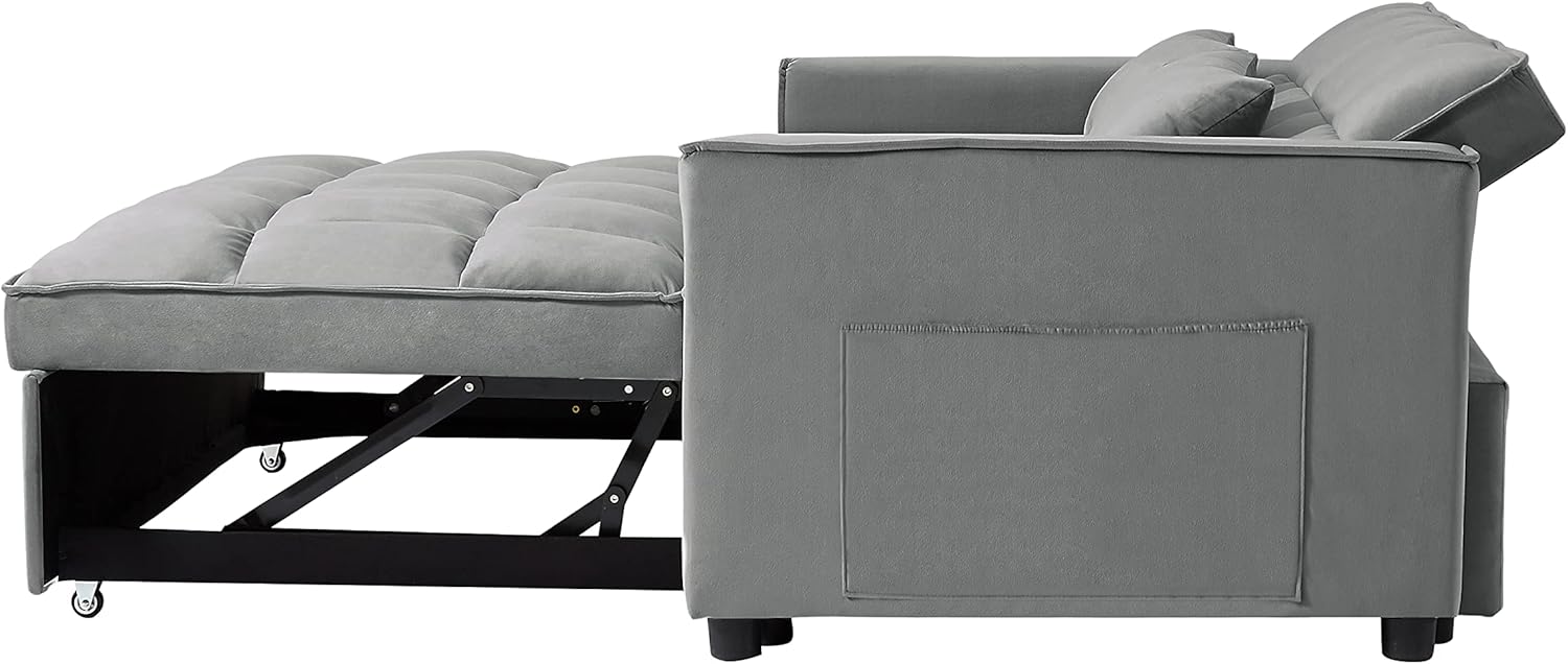 Eafurn Convertible Sleeper Sofa Bed with Adjustable Backrest, Grey E147724