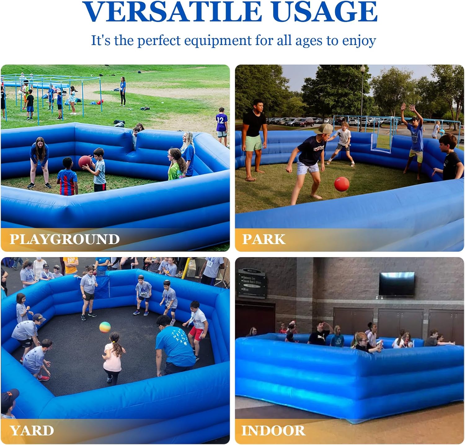 Heavy Duty Inflatable Gaga Ball Pit Court with Electric Blower, 15FT Q5119
