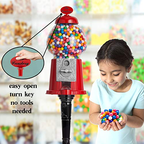 The Candery Gumball Machine 15 Inch Candy Dispenser with Stand, Aluminum Frame, 2lbs Gumballs C77090