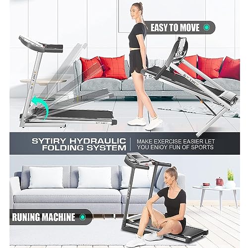 SYTIRY Folding Treadmill with WiFi and TV Screen for Home K729226