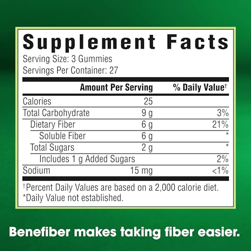 Benefiber Prebiotic Fiber Supplement Gummies, Assorted Fruit Flavor, 81 Count S747808