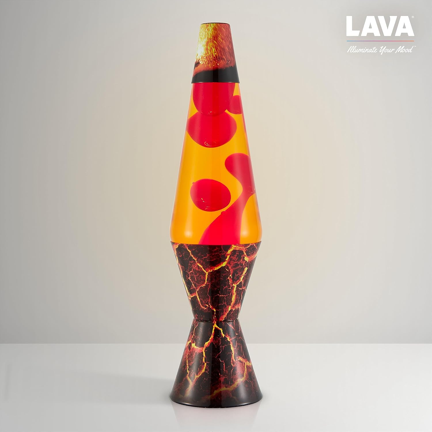 Lava® Lamp 14.5" Volcanic Crags Motion Light, Red Wax & Orange Liquid H99822