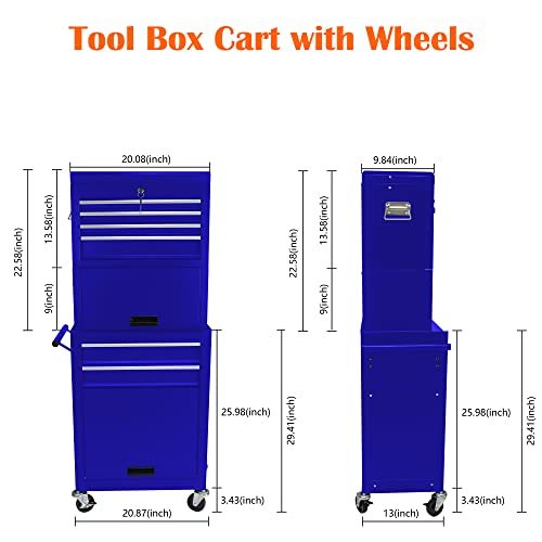 5-Drawer Rolling Tool Cart with Wheels, Black V51953